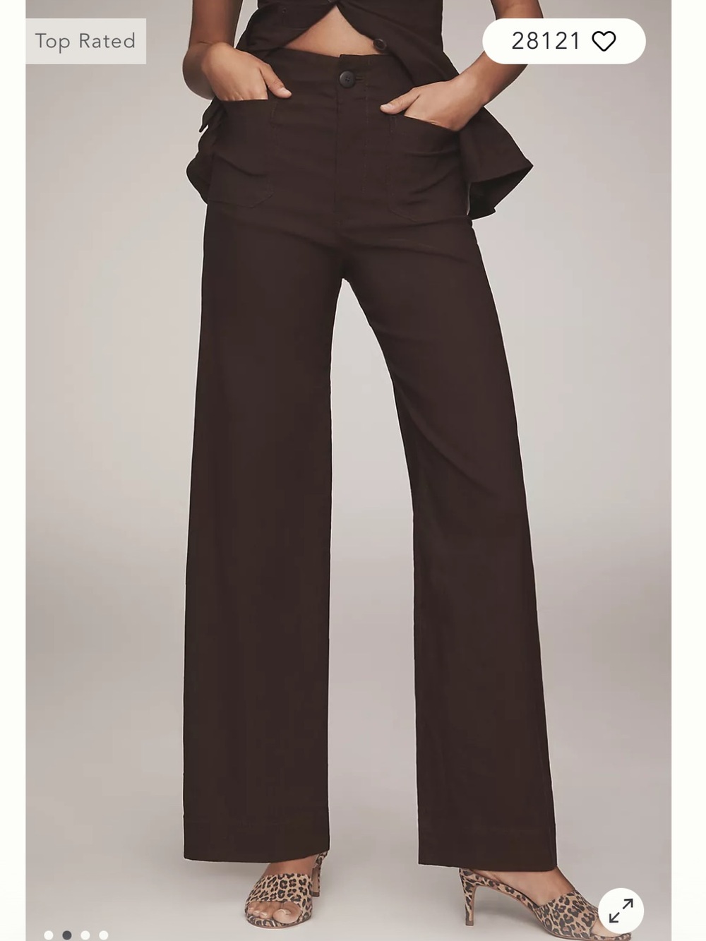 Maeve The Collette Chocolate Brown Wide-Leg Full Length Pants - Size 24